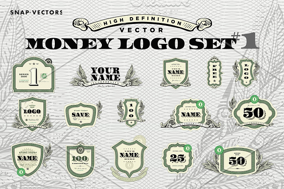 Vector Money Logo Bundle in Logo Templates - product preview 4
