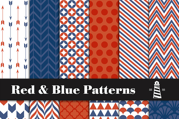 Red And Blue Digital Paper