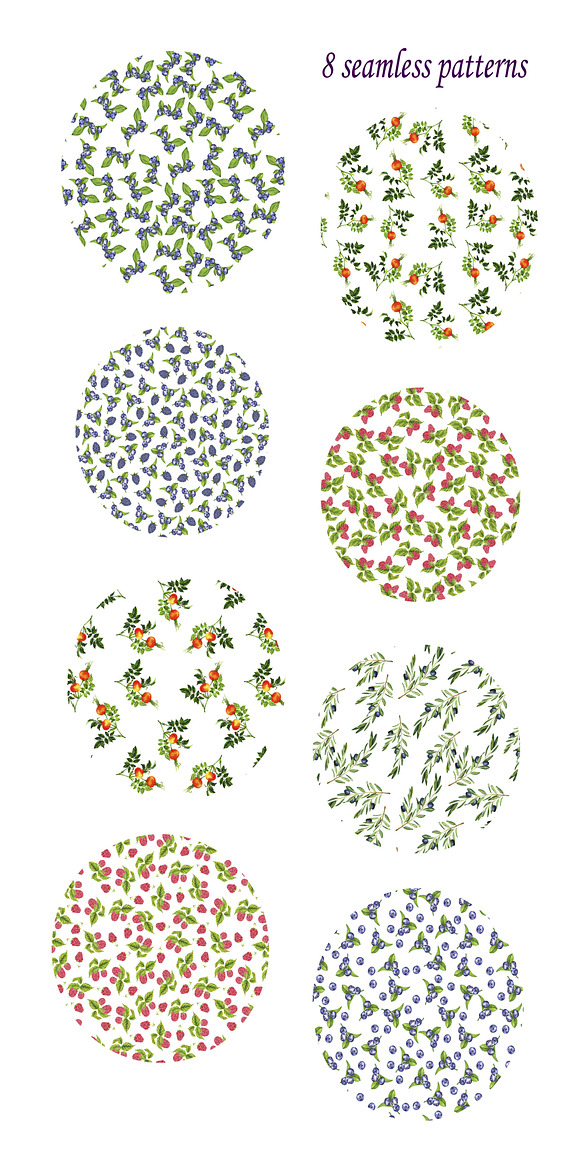 Watercolor berries and branches. in Illustrations - product preview 4