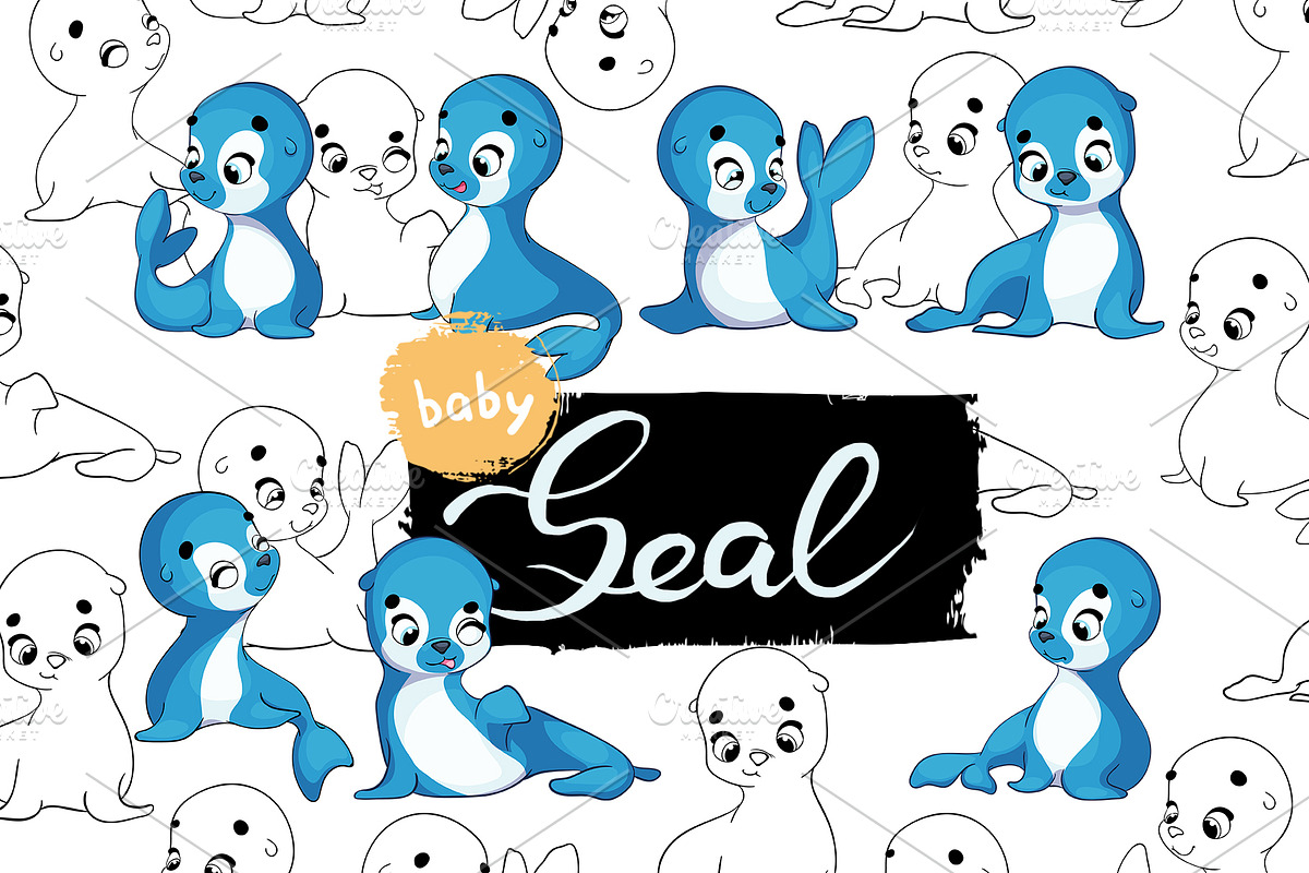 Baby seal. in Illustrations - product preview 8