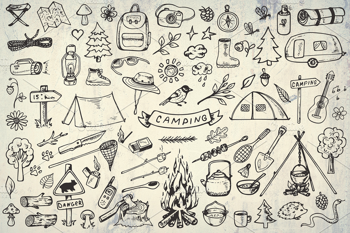 Travel and Forest Camping in Illustrations - product preview 8