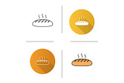 Fresh bread loaf icon