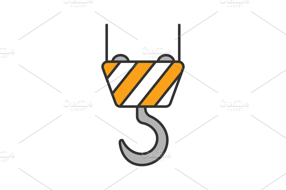 Cargo crane hook color icon in Icons - product preview 8