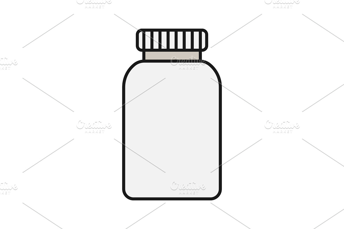 Prescription pills bottle color icon in Graphics - product preview 8