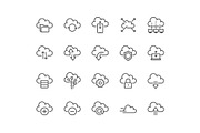 Line Computer Cloud Icons