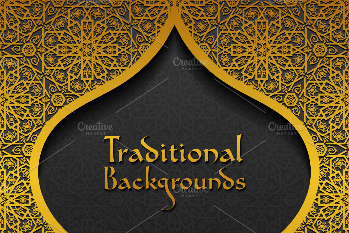 Set of Traditional Backgrounds in Illustrations - product preview 8