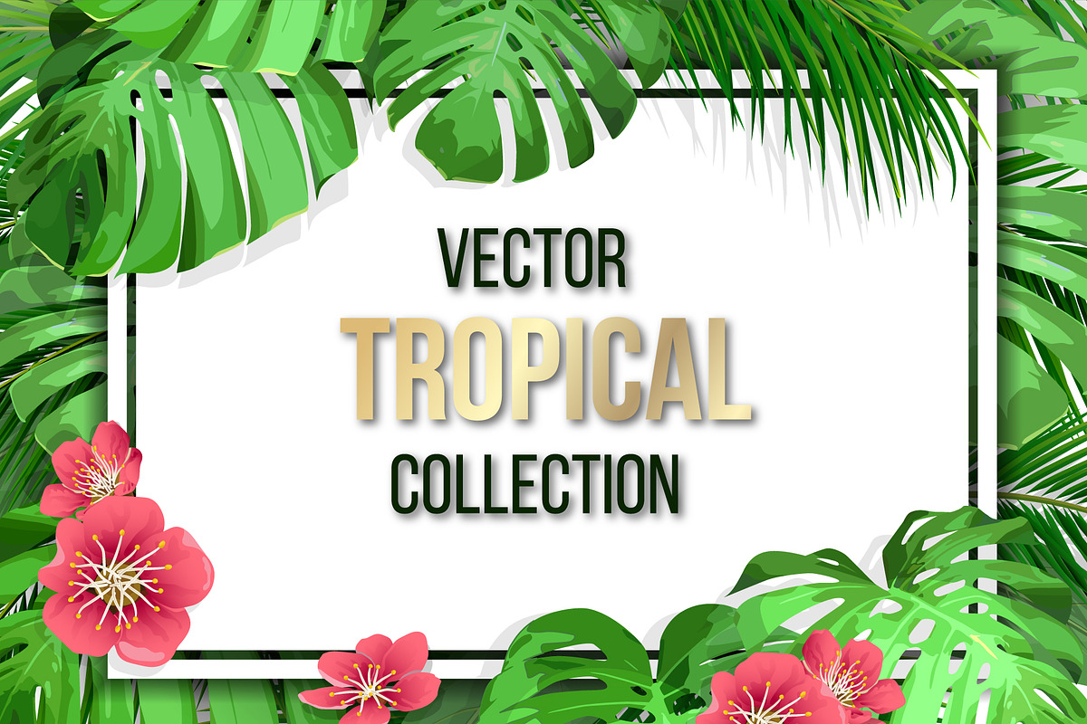 Vector tropical set. in Illustrations - product preview 8