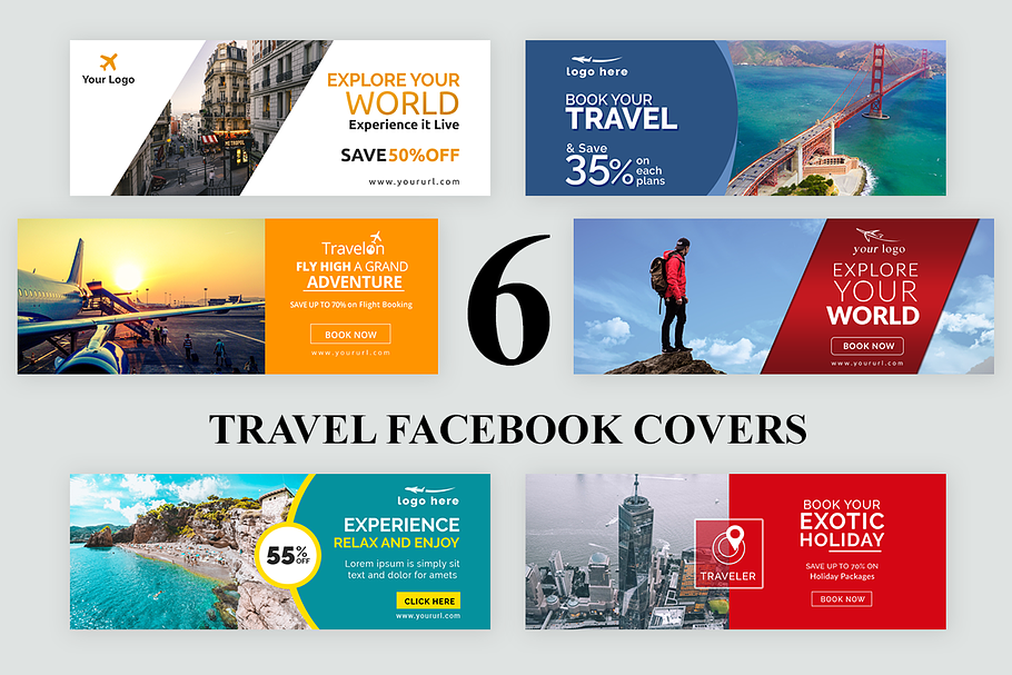 6 Travel Facebook Covers in Facebook Templates - product preview 8