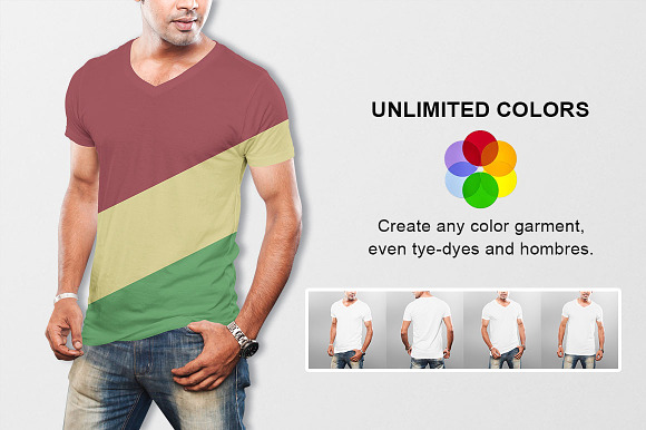 V-Neck Tshirt Mockup vol-2 in Product Mockups - product preview 1