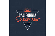California sufing. T-shirt and apparel design