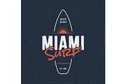 Miami Florida surf. T-shirt and apparel design