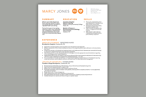 Nurse Resume, Cover Letter Template in Letter Templates - product preview 1