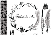 Etched in Ink - Vector Clip Art Set