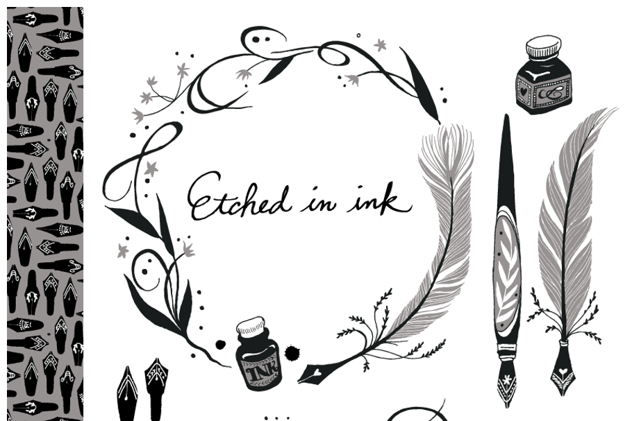 Etched in Ink - Vector Clip Art Set