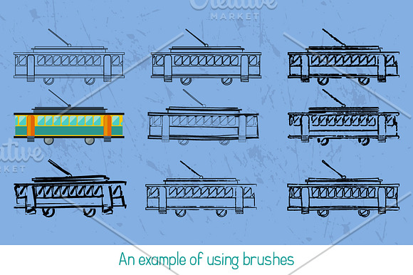 Grungy vector art and pattern brush in Photoshop Brushes - product preview 2