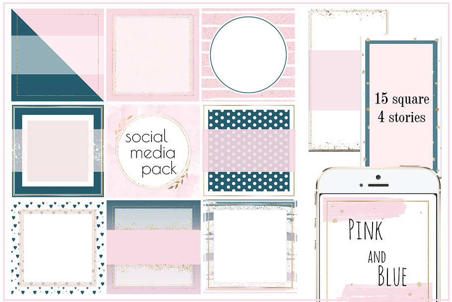 Social Media/Instagram/Pink Blue in Instagram Templates - product preview 8