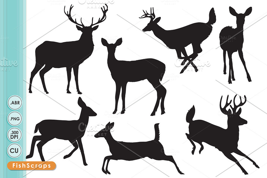 Deer Silhouettes - ClipArt & Brushes