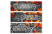 Back to School vector education season banners