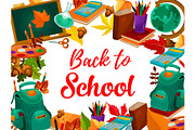 Education supplies poster, back to school design