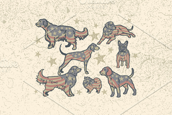 7 Hand Drawn Patriotic Puppers Vol 3 in Illustrations - product preview 1