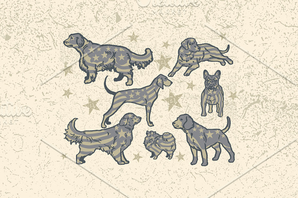 7 Hand Drawn Patriotic Puppers Vol 3 in Illustrations - product preview 2