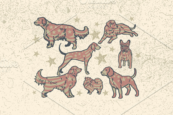 7 Hand Drawn Patriotic Puppers Vol 3 in Illustrations - product preview 3
