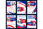 Vector world soccer championship posters