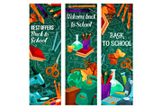Back to School vector autumn sale banners