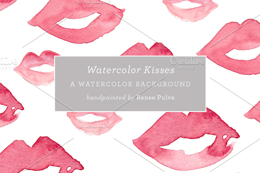 Watercolor Kisses in Illustrations - product preview 8