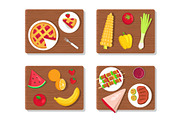 Pie and Summer Picnic Set Vector Illustration