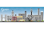 Genoa Italy City Skyline