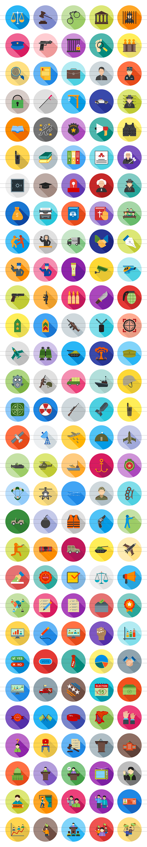 150 Law & Order Flat Icons in Graphics - product preview 1