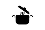 Web line icon. Pan, saucepan black 