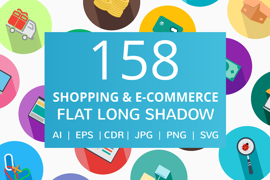 159 Shopping & E-Commerce Flat Icons in Graphics - product preview 8