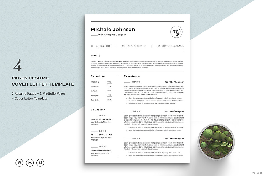 Resume/CV - 4 Pages