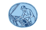 auto mechanic repairing automobile