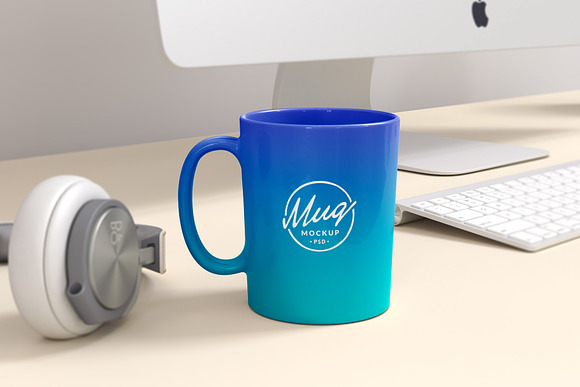Coffee Mug Mockup on Workspace in Product Mockups - product preview 2
