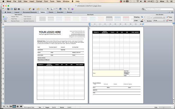 Wholesale Order Form in Stationery Templates - product preview 3