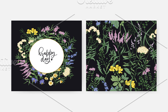 Blooming wild flowers in Illustrations - product preview 2