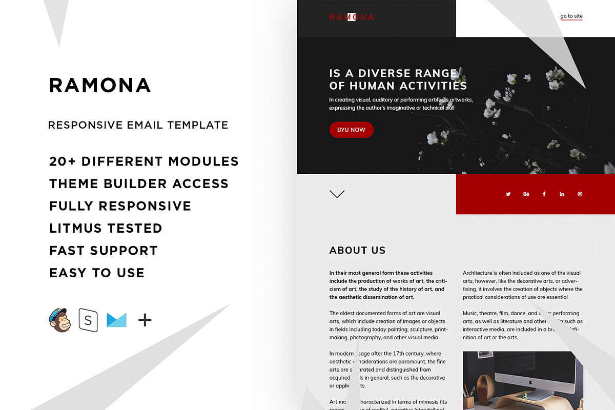 Ramona – Responsive Email template in Mailchimp Templates - product preview 8