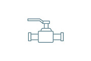 Lever valve linear icon concept. Lever valve line vector sign, symbol, illustration.
