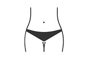 Slim woman waist glyph icon