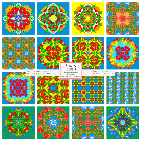 Fiesta Tiles 1:  bright & festive  in Patterns - product preview 4