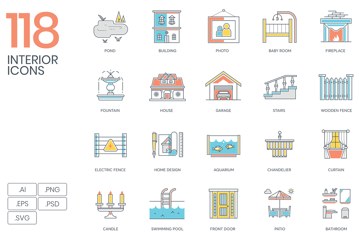 Interior Design & Furniture Icons in Washing Icons - product preview 8