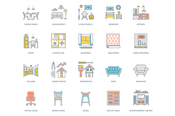 Interior Design & Furniture Icons in Washing Icons - product preview 2