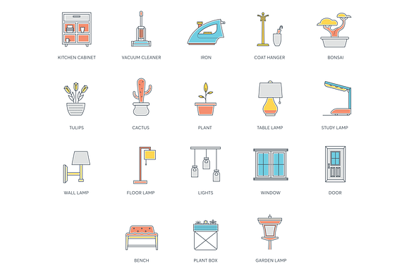 Interior Design & Furniture Icons in Washing Icons - product preview 6
