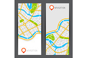 Abstract city map banners.