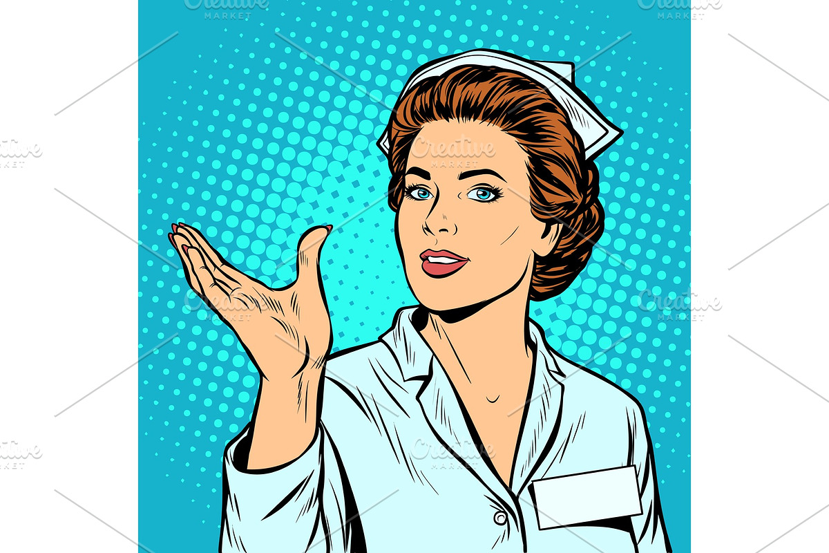 nurse holding gesture in Illustrations - product preview 8