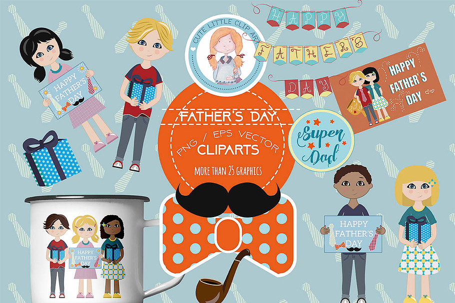 Father's day Clipart in Illustrations - product preview 8