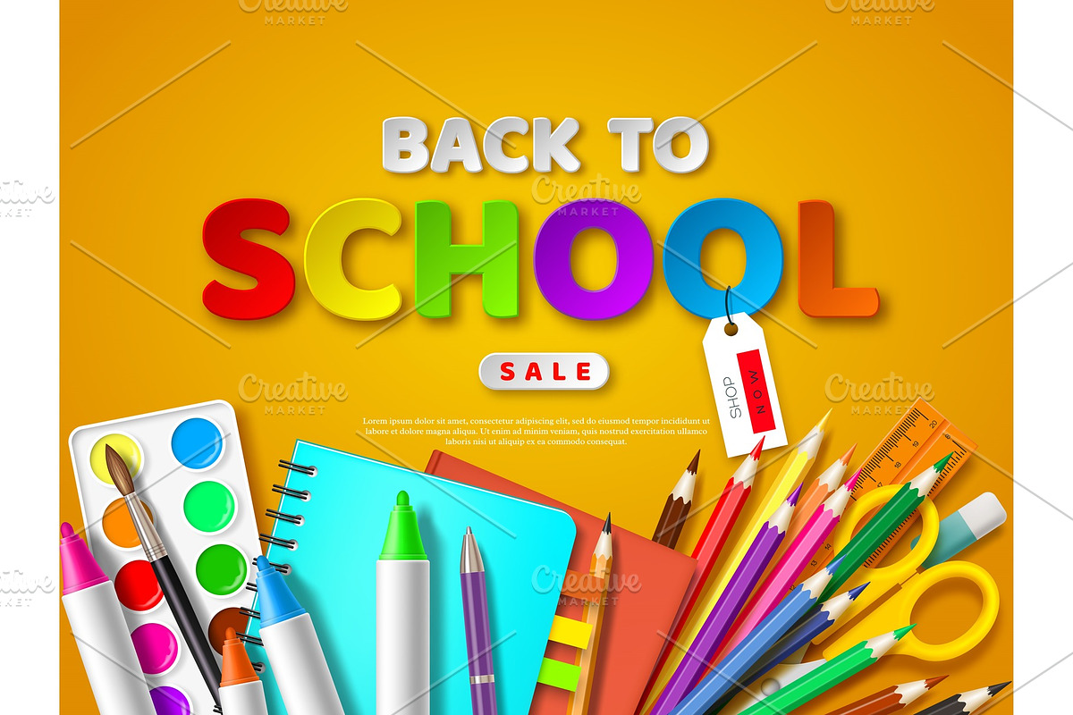 Back to school sale poster. in Illustrations - product preview 8
